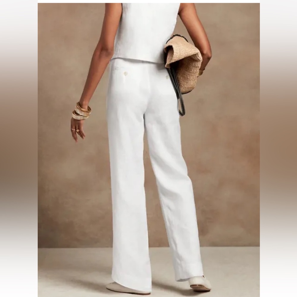 Banana Republic Castello Linen Pant // White #850826 - Picture 2 of 6